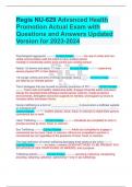 Regis NU-629 Advanced Health Promotion Actual Exam with Questions and Answers Updated Version for 2023-2024