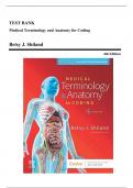 Test Bank - Medical Terminology and Anatomy for Coding, 3rd and 4th Edition by Shiland | All Chapters