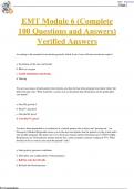 EMT Module 6 (Complete 100 Questions and Answers) Verified Answers