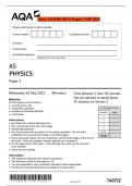 AQA AS PHYSICS Paper 2 QP 2023