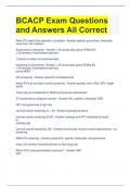 BCACP Exam Questions and Answers All Correct 