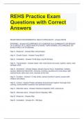 REHS Practice Exam Questions with Correct Answers 