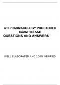 ATI PHARMACOLOGY PROCTORED EXAM RETAKE QUESTIONS AND ANSWERS