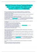 NREMT Exam  2023 National Registry EMT Exam Updated 2023-2024 Latest Version Graded A+ (VERIFIED)