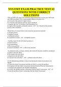 NYS EMT EXAM PRACTICE TEST #2 QUESTIONS WITH CORRECT SOLUTIONS