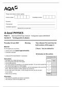 AQA A-level PHYSICS Paper 3 Section B    Turning points in physics JUNE 2023 QP 