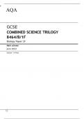 AQA GCSE COMBINED SCIENCE TRILOGY 8464/B/1F Biology Paper 1F Mark scheme June 2023