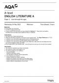 AQA A LEVEL ENGLISH  LITERATURE A PAPER 1 QUESTION PAPER 2023(7712/1:love through the ages )