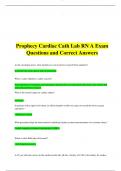 Prophecy Cardiac Cath Lab RN A Exam Questions and Correct Answers