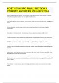 POST UTAH SFO FINAL SECTION 1 VERIFIED ANSWERS 100%2023/2024