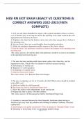 HESI RN EXIT EXAM LEGACY V2 QUESTIONS &  CORRECT ANSWERS 2022-2023(100%  COMPLETE)