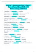 NUR 2474 Rasmussen Pharm Exam 2 Recent Actual Exam NUR 2474 Pharmacology 2023/2024