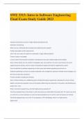 SWE 3313: Intro to Software Engineering Final Exam Study Guide 2023