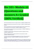 Bio 101- Module #4 (Questions and Answers A+ Graded 100% Verified)