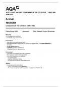 AQA A-LEVEL HISTORY COMPONENT 2R THE COLD WAR , , c1945–1991  JUNE 2023