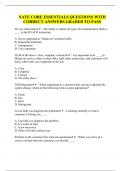 NATE CORE ESSENTIALS QUESTIONS WITH CORRECT ANSWERS GRADED TO PASS