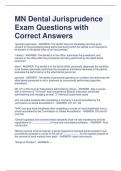 MN Dental Jurisprudence Exam Questions with Correct Answers