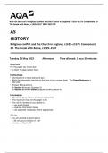 AQA AS HISTORY Religious conflict and the Church in England, c1529–c1570 Component 2D   The break with Rome, c1529–1547  MAY 2023 QP 