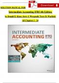 Test Bank and Solution Manual for Intermediate Accounting IFRS, 4th Edition by Kieso, Weygandt, Warfield, ISBN: 9781265263218, All 24 Chapters Covered, Verified Latest Edition