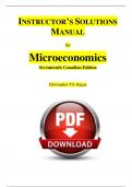 Solution Manual For Microeconomics, 17th Canadian Edition, By Christopher Ragan, All Chapters 1 - 20, Complete Newest Version