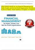 Solution Manual for Financial Management for Public Health, and Not-for-Profit Organizations 7th Edition by Finkler, Calabrese & Smith Verified Chapters 1 - 15,  Complete