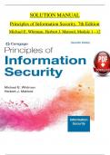 SOLUTION MANUAL For Principles of Information Security 7th Edition by Whitman and Mattord, Verified Module 1 - 12, Complete Newest Version