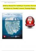 Solution Manual For Louwers, Auditing and Assurance Services 9th Edition, Verified Chapters 1 - 12, Complete Newest Version