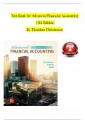 TEST BANK with SOLUTION MANUAL For Advanced Financial Accounting 13th Edition By Christensen, Cottrell & Budd, Verified All 20 Chapters, Complete Newest Version