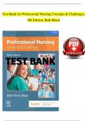 TEST BANK For Professional Nursing Concepts & Challenges, 9th Edition, Beth Black| Verified Chapter's 1 - 16 | Complete
