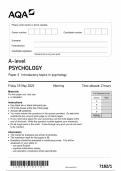 AQA A LEVEL PSYCHOLOGY PAPER 1  JUNE 2023 QUESTION PAPER(7182-2) Introductory topics in psychology