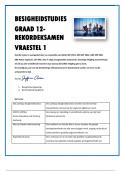 BESIGHEIDSTUDIES  GRAAD 12- REKORDEKSAMEN  VRAESTEL 1