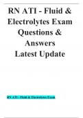 RN ATI - Fluid & Electrolytes Exam  Latest Update 2023/2024 Questions & Answers 