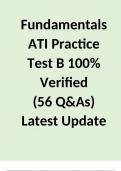 Fundamentals ATI Practice Test B 100% Verified (56 Q&As) Latest Update 2023/2024