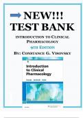 NEW!!! TEST BANK INTRODUCTION TO CLINICAL PHARMACOLOGY 9TH EDITION BY: CONSTANCE G. VISOVSKY