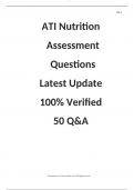 ATI Nutrition Assessment Questions Latest Update 2023-2024 100% Verified 50 Q&A