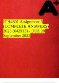 ICH4801 Assignment 3 (COMPLETE ANSWERS) 2023 (642913) - DUE 28 September 2023