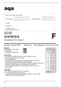 Aqa GCSE Statistics (8382/2F) Question Paper June2023