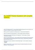  My CAMRT Practice Questions with complete solutions.