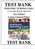 Testbank for PEDIATRIC NURSING CARE A Concept-Based Approach First Edition Luanne Linnard-Palmer Test Bank ISBN- 9781284081428
