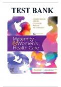 Testbank for Maternity And Womens Health Care 12th Edition Lowdermilk Test Bank.