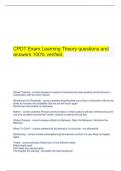 CPDT Exam Learning Theory questions and answers 100% verified.