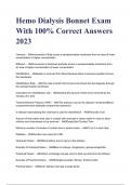 Hemo Dialysis Bonnet Exam With 100% Correct Answers 2023