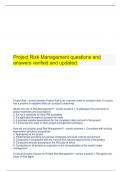  Project Risk Management questions and answers verified and updated.