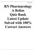 RN Pharmacology A Relias Quiz Bank Latest Update Solved with 100% Correct Answers (2023/2024)