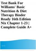 Test Bank For Williams'Binder Ready 16th Edition Nix Chapter 1-23 | Complete Guide A plus