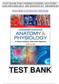 Test Bank - Understanding Anatomy and Physiology, Thompson, 3rd Edition (Thompson, 2020), Chapter 1-25 | All Chapters