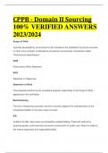 CPPB - Domain II Sourcing 100% VERIFIED ANSWERS  2023/2024
