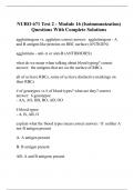 NURO 671 Test 2 - Module 16 (Isoimmunization) Questions With Complete Solutions