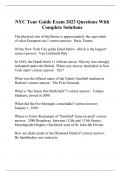 NYC Tour Guide Exam 2023 Questions With Complete Solutions