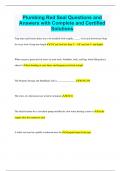 Plumbing Red Seal Questions and Answers with Complete and Certified Solutions